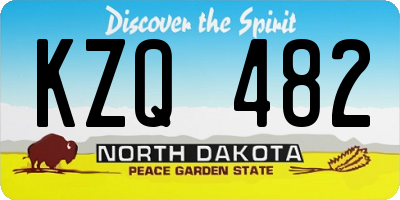ND license plate KZQ482