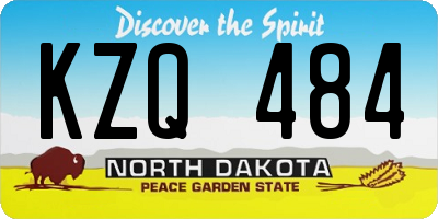 ND license plate KZQ484