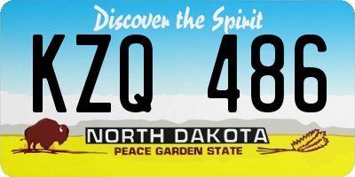 ND license plate KZQ486
