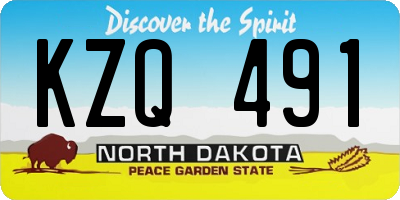 ND license plate KZQ491