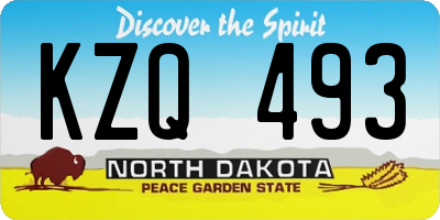 ND license plate KZQ493