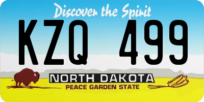 ND license plate KZQ499