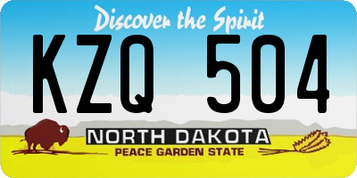 ND license plate KZQ504