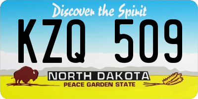 ND license plate KZQ509