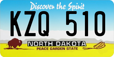ND license plate KZQ510