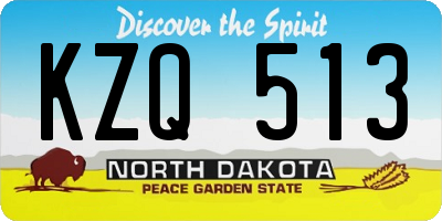 ND license plate KZQ513