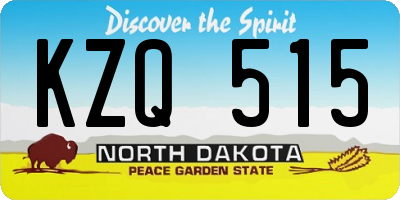 ND license plate KZQ515