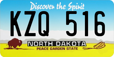 ND license plate KZQ516