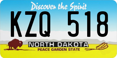 ND license plate KZQ518