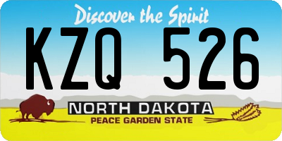 ND license plate KZQ526