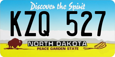 ND license plate KZQ527