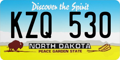ND license plate KZQ530