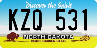 ND license plate KZQ531