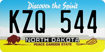 ND license plate KZQ544
