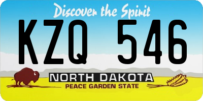 ND license plate KZQ546