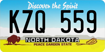 ND license plate KZQ559