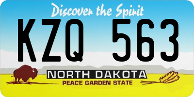 ND license plate KZQ563