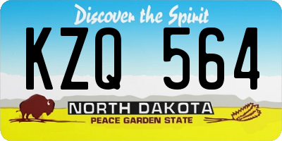 ND license plate KZQ564