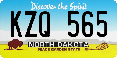 ND license plate KZQ565