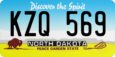 ND license plate KZQ569