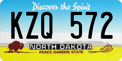 ND license plate KZQ572