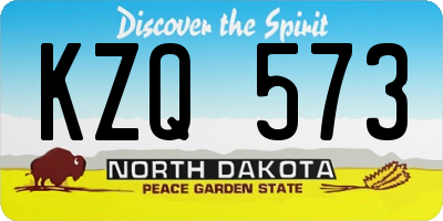 ND license plate KZQ573