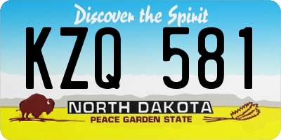 ND license plate KZQ581