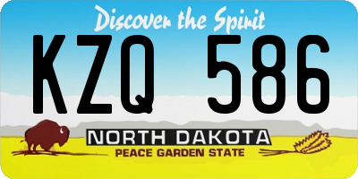 ND license plate KZQ586
