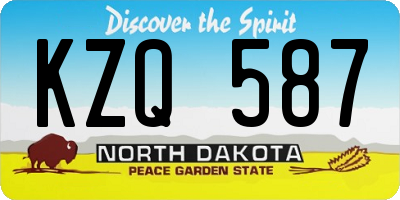 ND license plate KZQ587