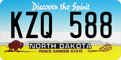 ND license plate KZQ588