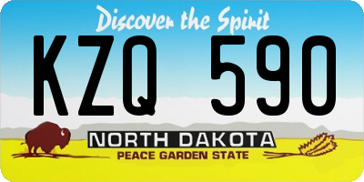 ND license plate KZQ590