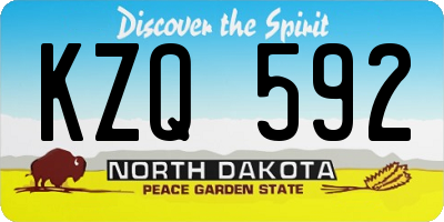 ND license plate KZQ592