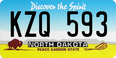 ND license plate KZQ593