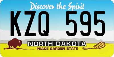 ND license plate KZQ595