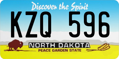 ND license plate KZQ596