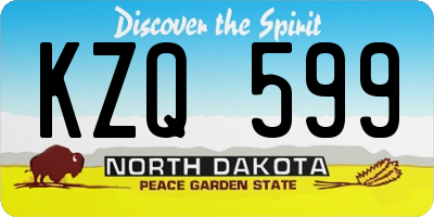 ND license plate KZQ599