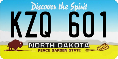 ND license plate KZQ601