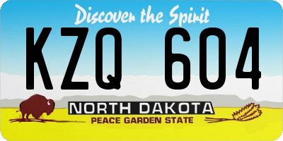 ND license plate KZQ604