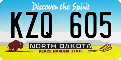 ND license plate KZQ605