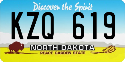 ND license plate KZQ619