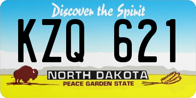 ND license plate KZQ621