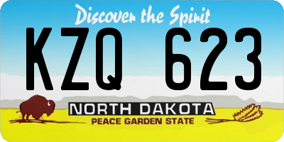 ND license plate KZQ623