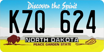 ND license plate KZQ624