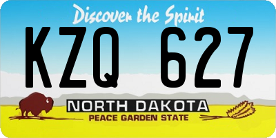ND license plate KZQ627