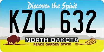 ND license plate KZQ632