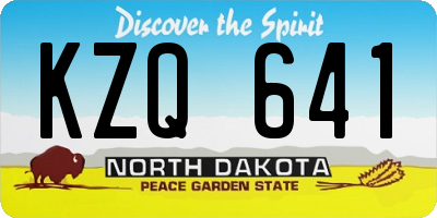 ND license plate KZQ641