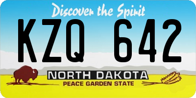 ND license plate KZQ642