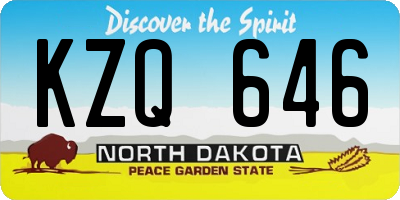 ND license plate KZQ646