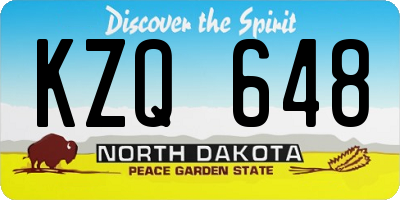 ND license plate KZQ648