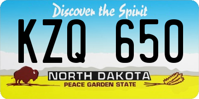ND license plate KZQ650